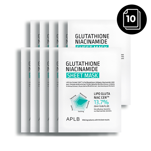 [APLB] GLUTATHIONE NIACINAMIDE SHEET MASK 10 PCS