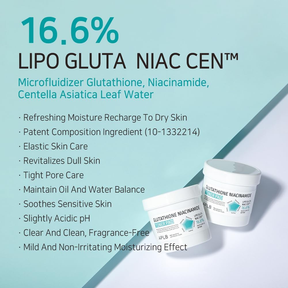 APLB GLUTATHIONE NIACINAMIDE TONER PAD 100ml / 60 pads