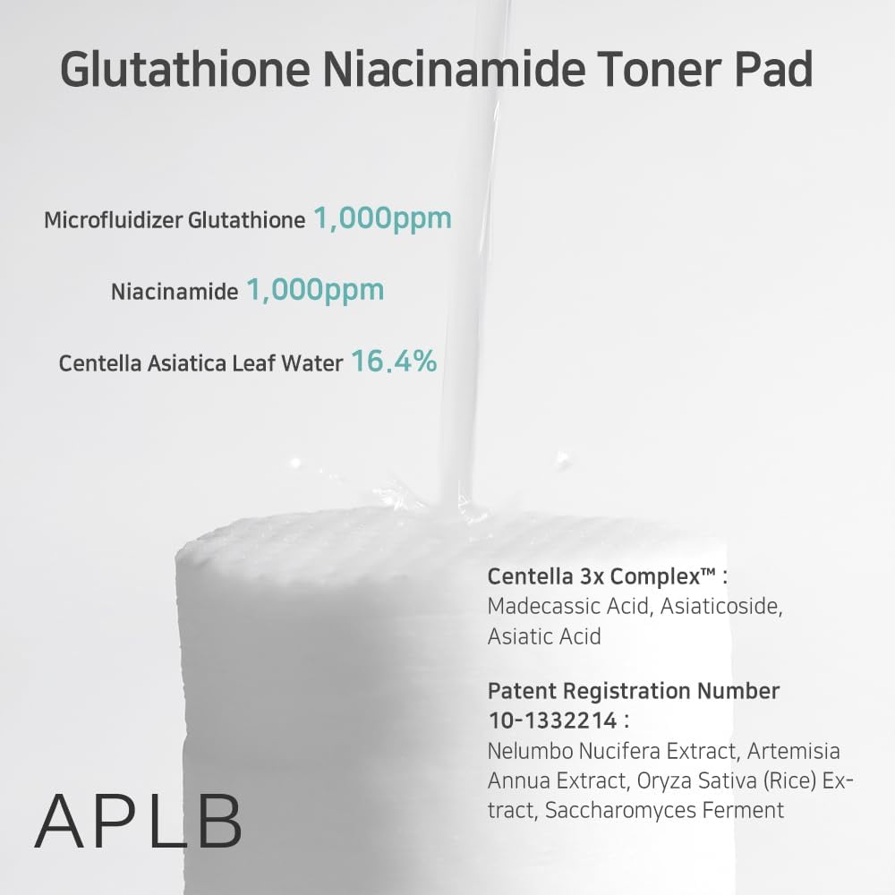 APLB GLUTATHIONE NIACINAMIDE TONER PAD 100ml / 60 pads