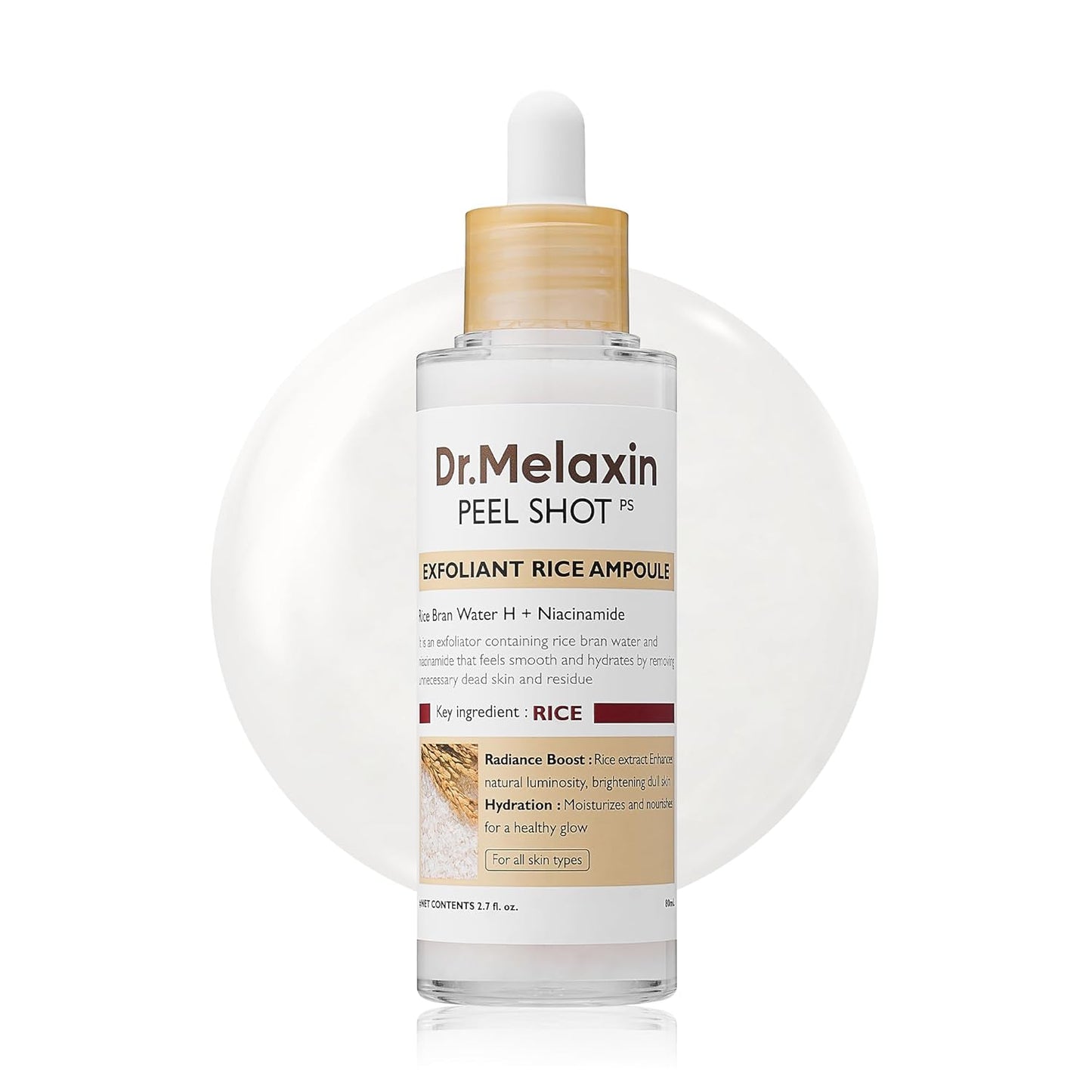 [DR.MELAXIN] Peel Shot Exfoliating White Rice Ampoule 80ml
