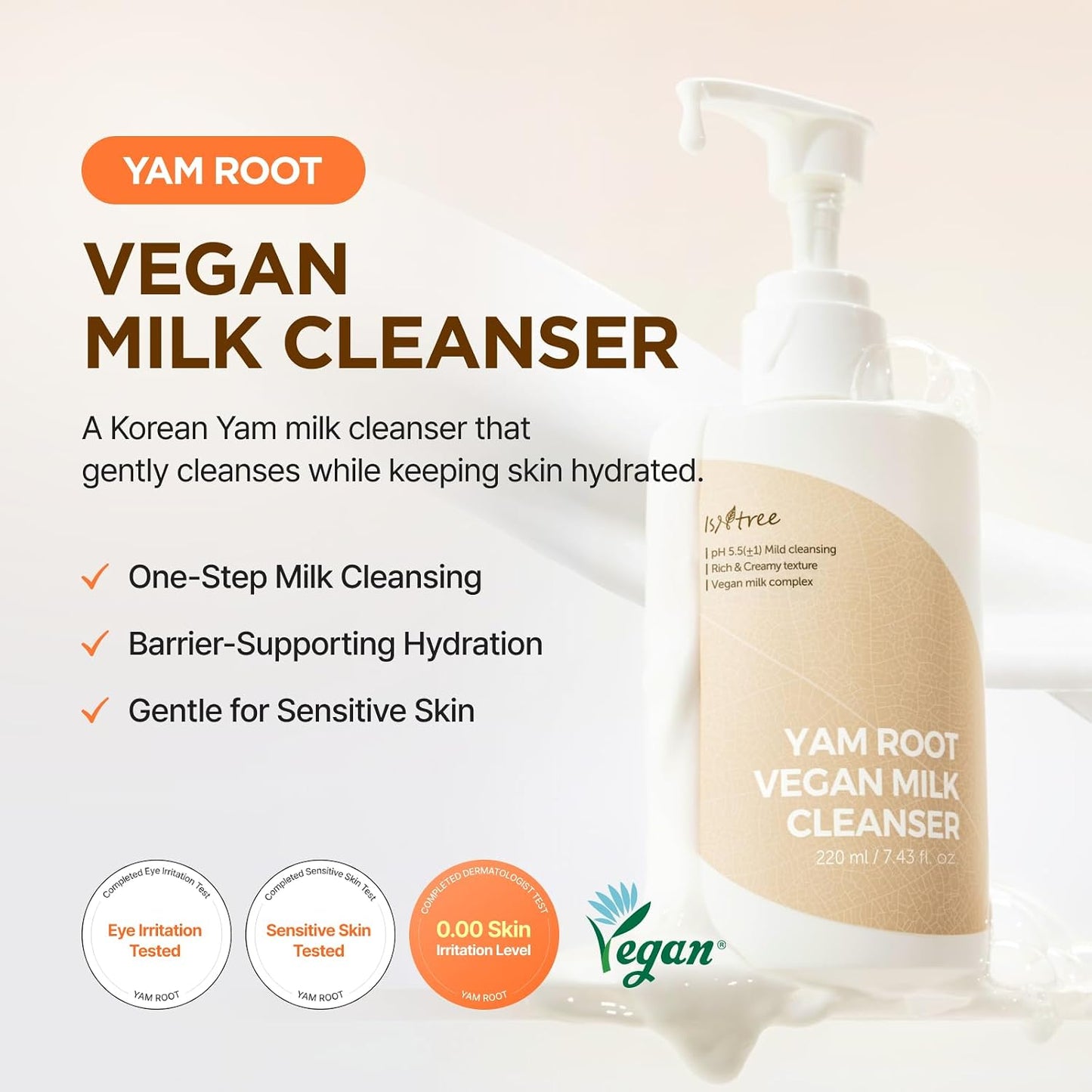 [Isntree] Yam Root Vegan Milk Cleanser 220ml