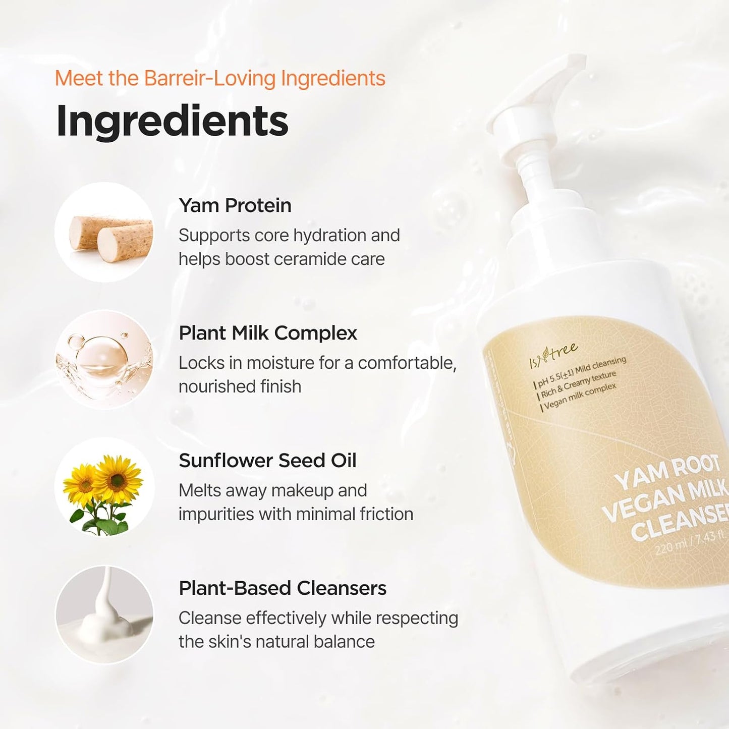 [Isntree] Yam Root Vegan Milk Cleanser 220ml