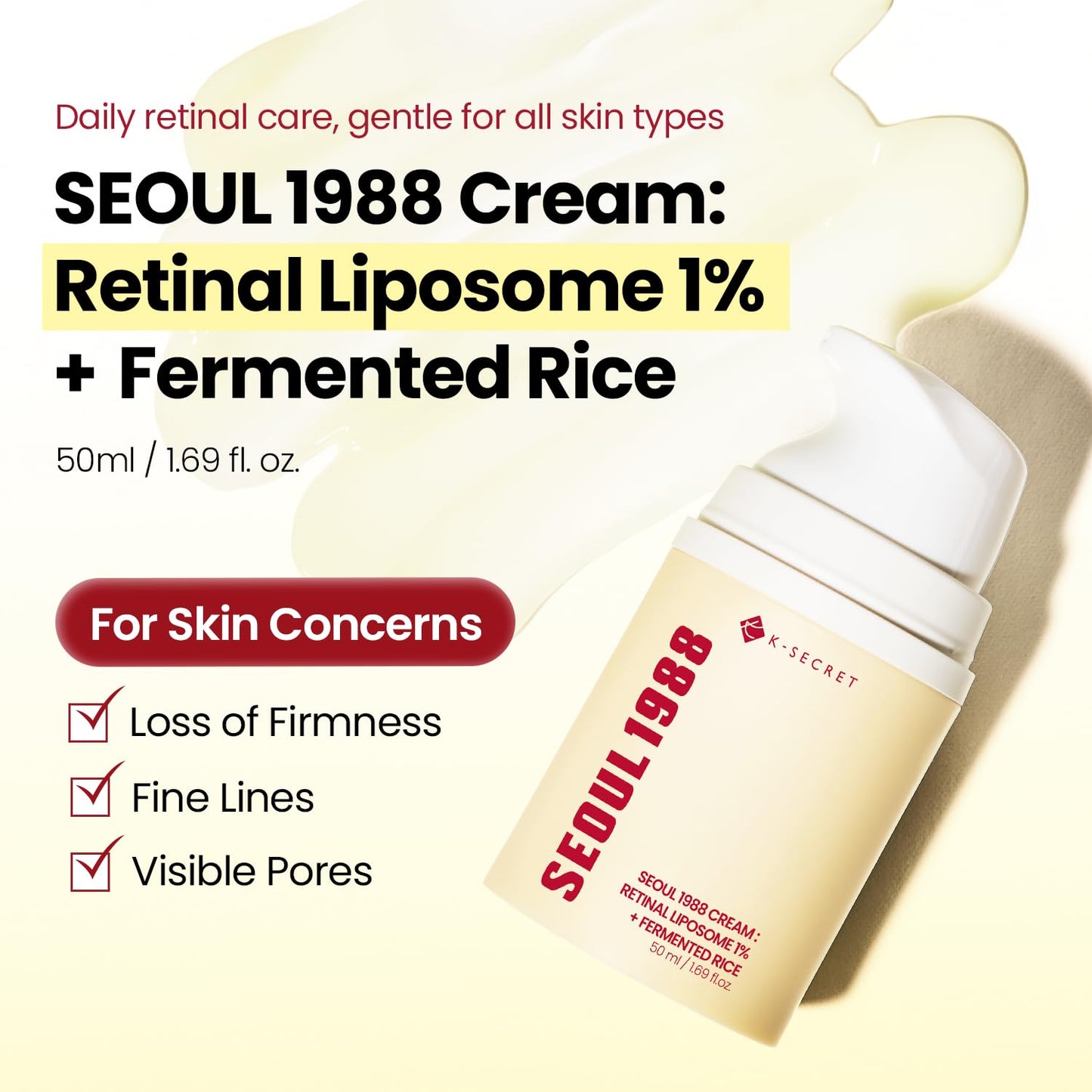 [KSECRET] SEOUL 1988 Cream: Retinal Liposome 1% + Fermented Rice 50g