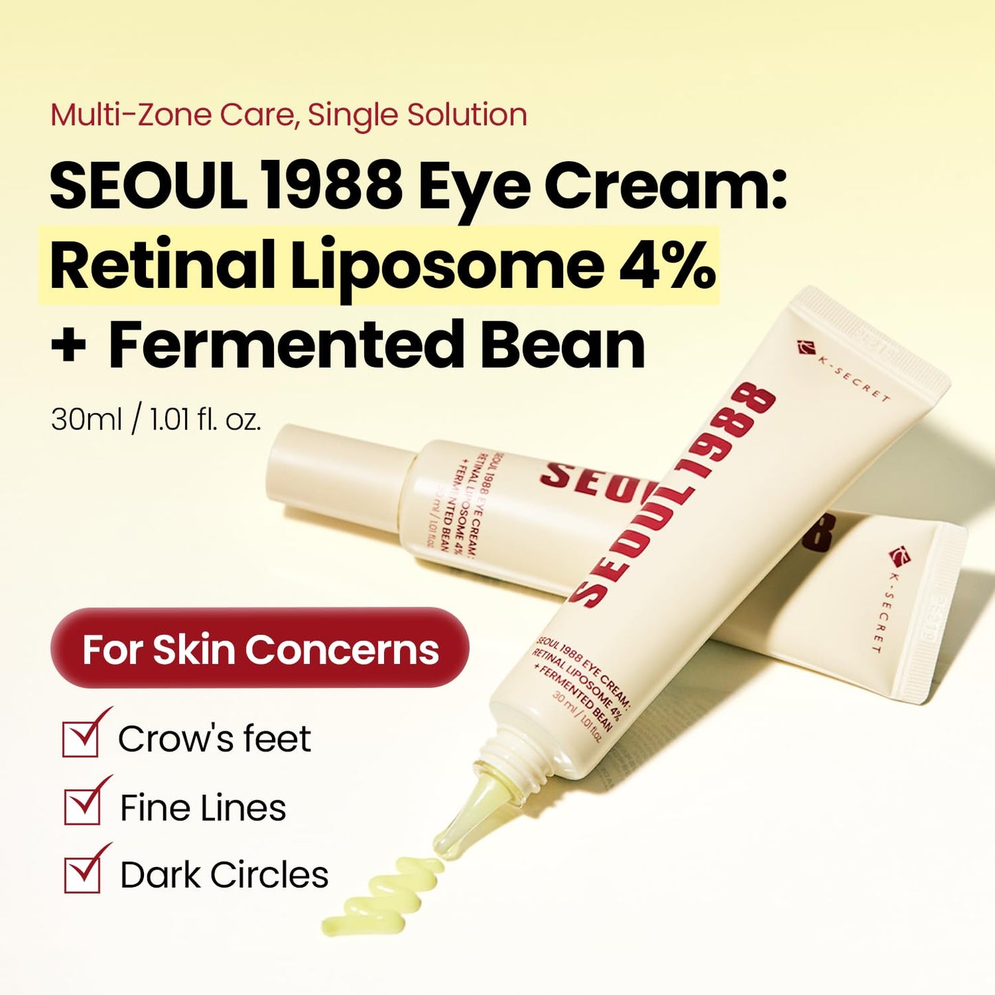 [KSECRET] SEOUL 1988 Eye Cream: Retinal Liposome 4% + Fermented Bean 30g