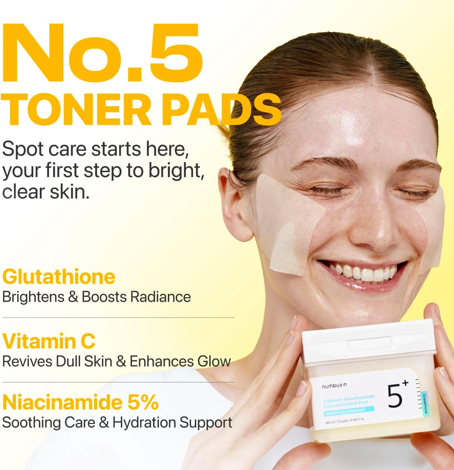 [NUMBUZIN] No.5+ Glutathione Vitamin Concentrated Toner Pads
