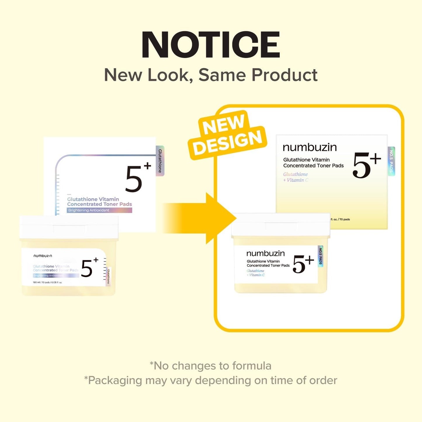 [NUMBUZIN] No.5+ Glutathione Vitamin Concentrated Toner Pads
