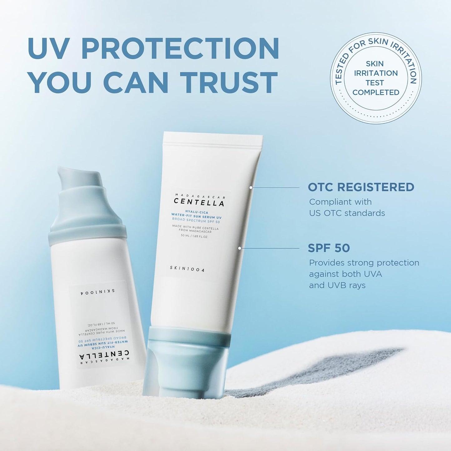 [SKIN1004] Madagascar Centella Hyalu-Cica Water-Fit Sun serum 50ml